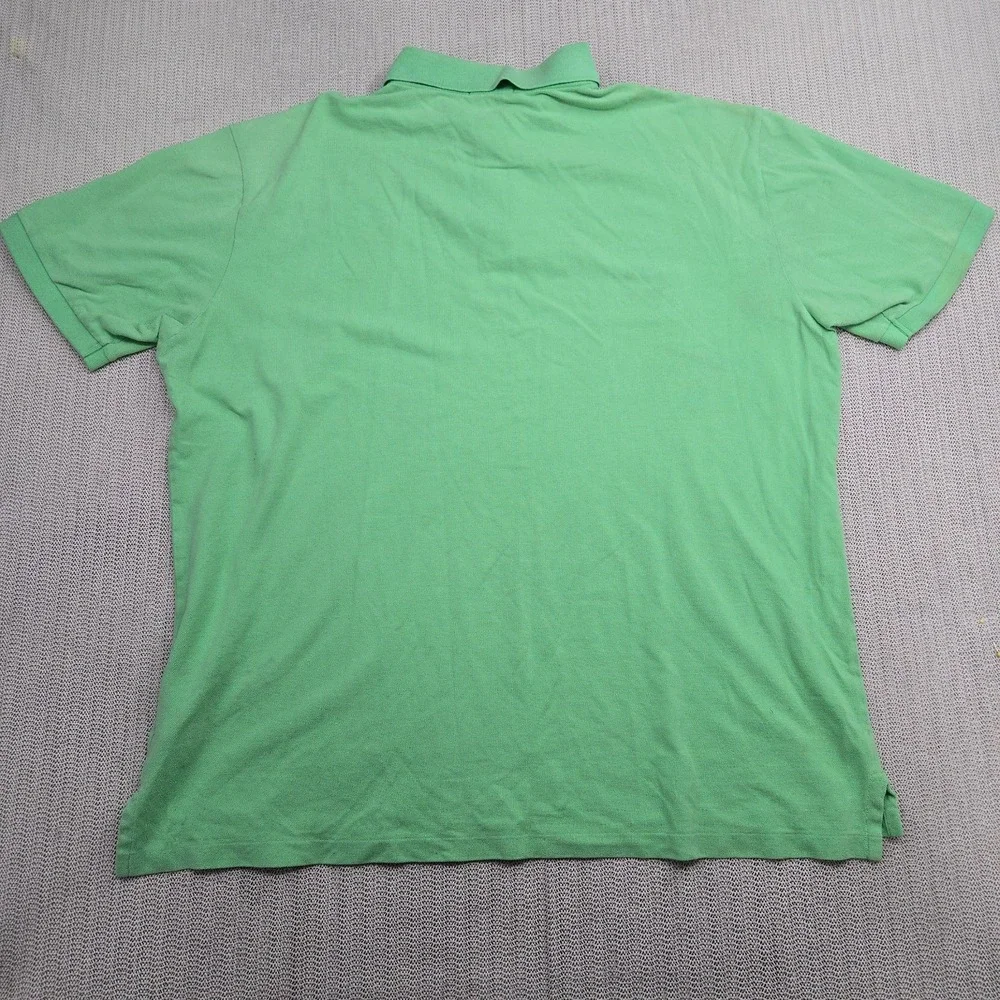 Polo Ralph Lauren Shirt Mens 2XLT Tall Green Short Sleeve Orange Pony Preppy